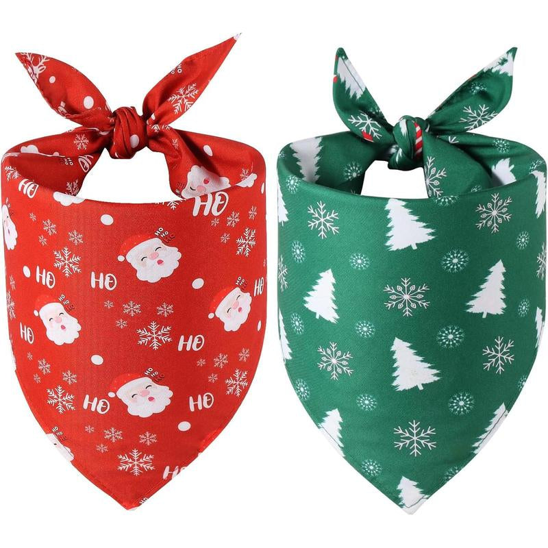 Halloween Bandanas 2 Pack - Reversible Triangle Scarves for Dogs with Festive Pumpkin and Cobweb Patterns, Durable Fabric for All Sizes