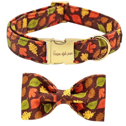 Elevate Your Pet's Style with the Unique Style Paws Adjustable Halloween Dog Collar Featuring a Charming Bow Tie - Perfect for Dogs of All Sizes