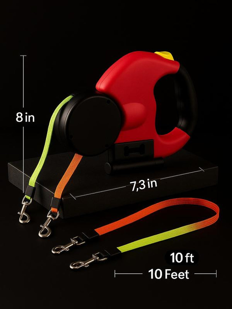 360° Dual Retractable Dog Leash for Effortless Walks with Two Dogs