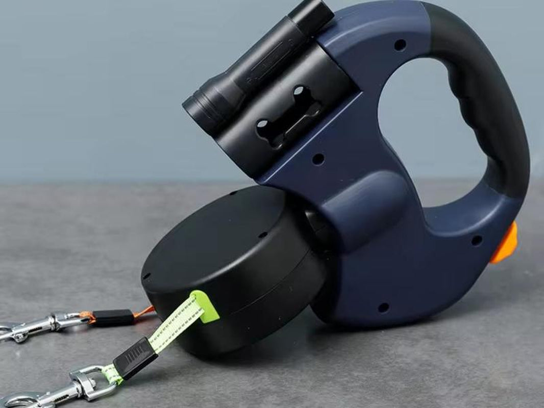 360° Dual Retractable Dog Leash for Effortless Walks with Two Dogs