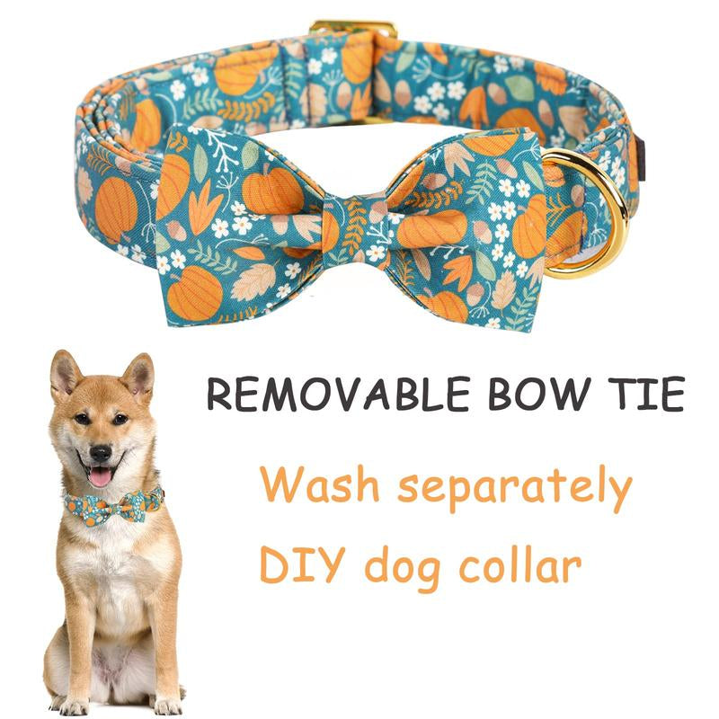 Elevate Your Pet's Style with the Unique Style Paws Adjustable Halloween Dog Collar Featuring a Charming Bow Tie - Perfect for Dogs of All Sizes