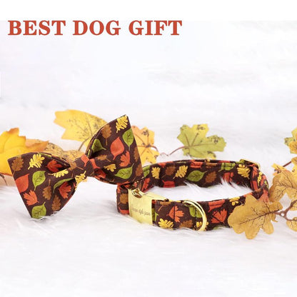 Elevate Your Pet's Style with the Unique Style Paws Adjustable Halloween Dog Collar Featuring a Charming Bow Tie - Perfect for Dogs of All Sizes