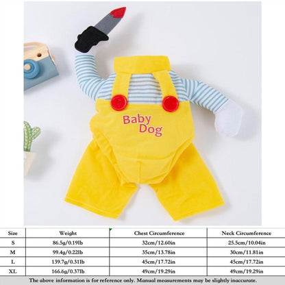 Halloween Dog Costume – Funny Knife Killer Outfit for Small Dogs, Scary Pet Clothes for Halloween Party & Fall Season