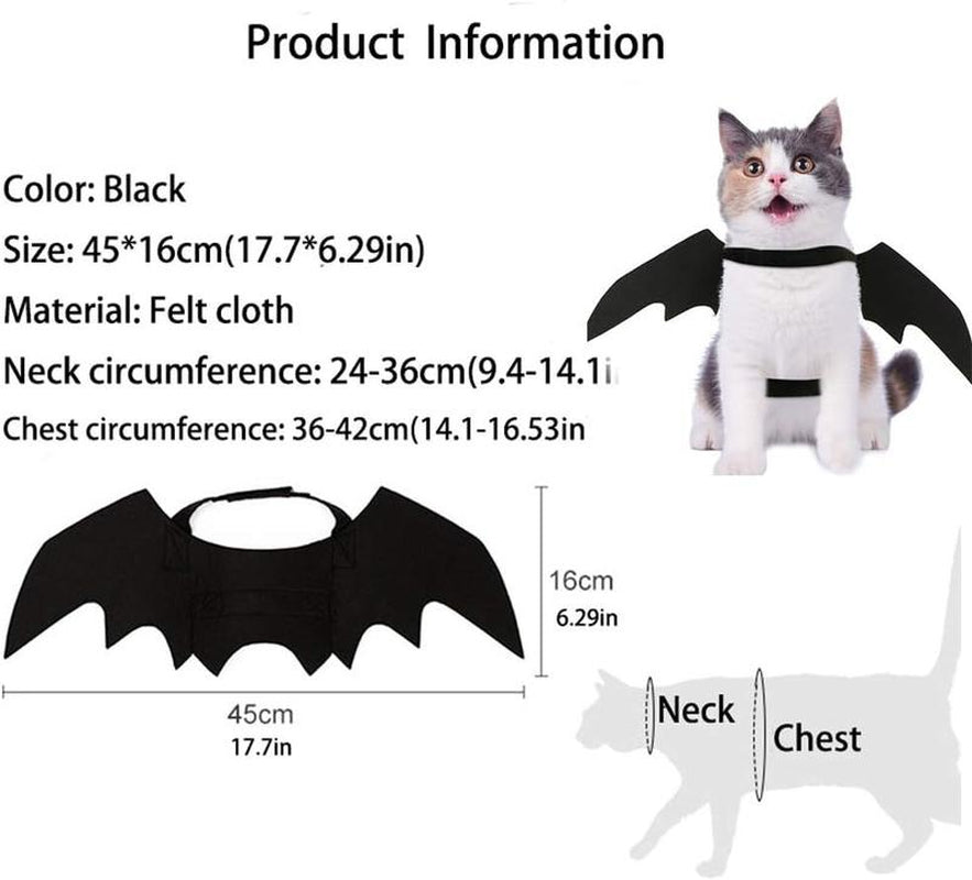 Adorable Pet Cat Bat Wings - The Perfect Halloween Costume Accessory for Your Furry Friends