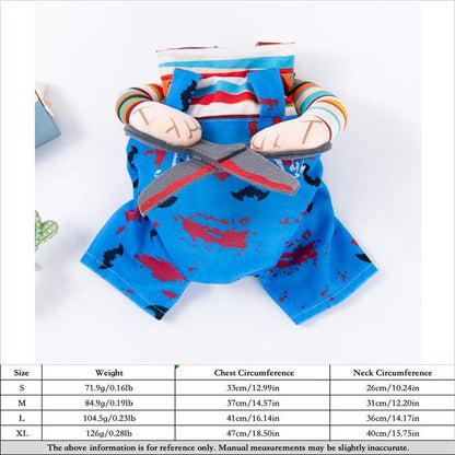 Halloween Dog Costume – Funny Knife Killer Outfit for Small Dogs, Scary Pet Clothes for Halloween Party & Fall Season
