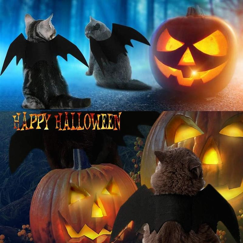 Adorable Pet Cat Bat Wings - The Perfect Halloween Costume Accessory for Your Furry Friends